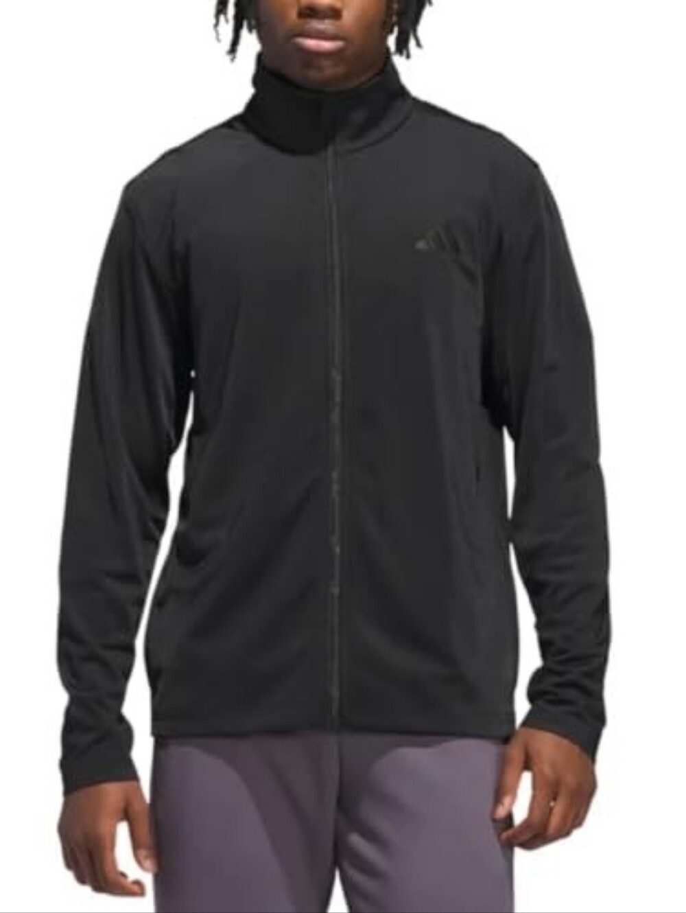 Adidas Men’s Full-zip Tricot Track Jacket Black Sz Small